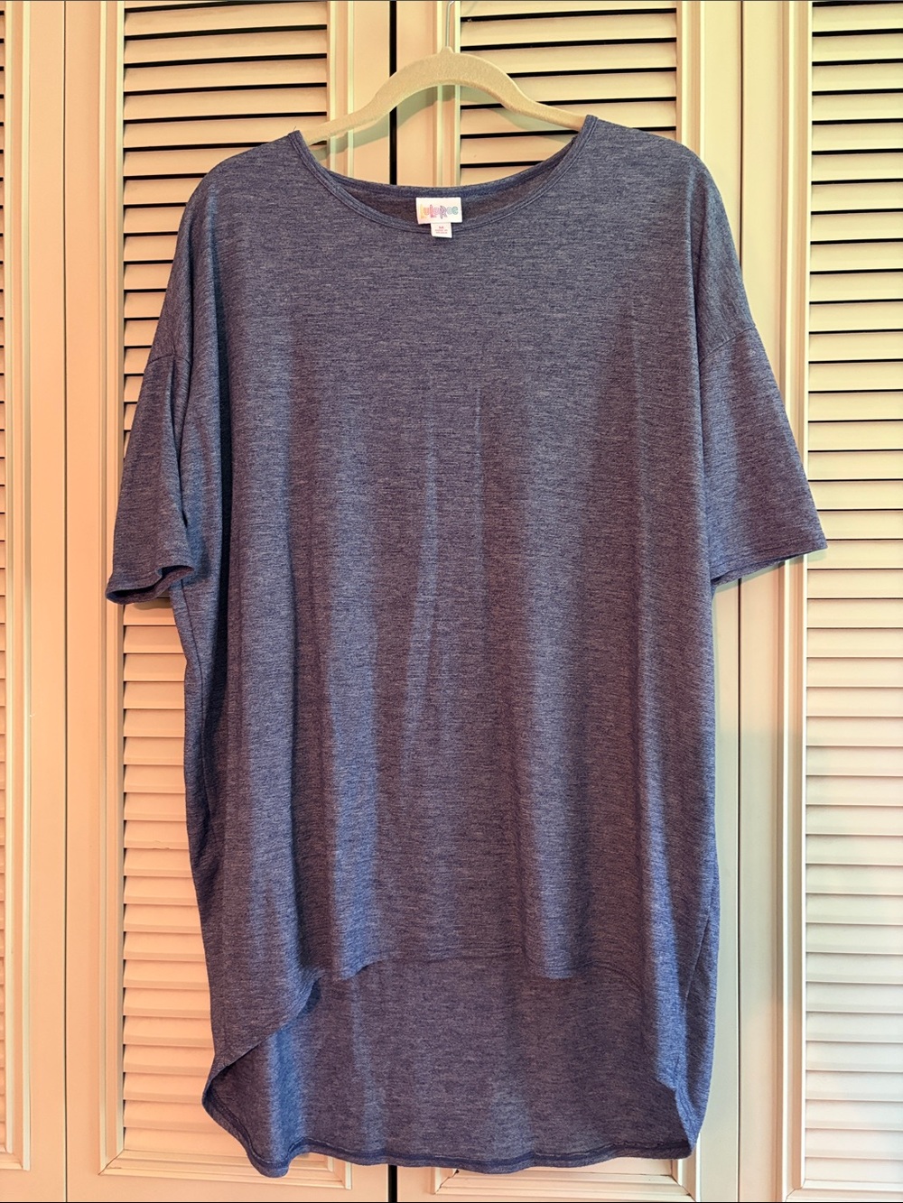 LuLaRoe Heathered Blue Short Sleeve Scoop-Neck Top